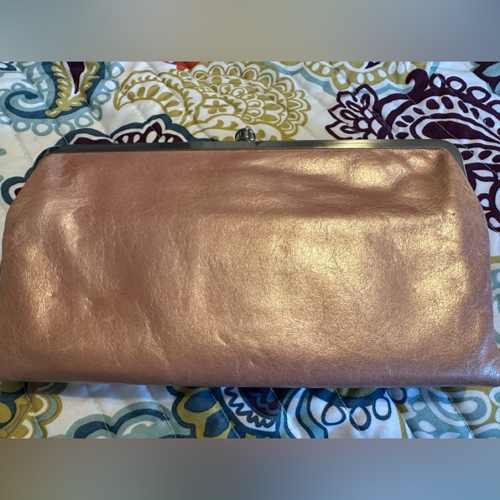 HOBO Metallic Pink Clutch Wallet
